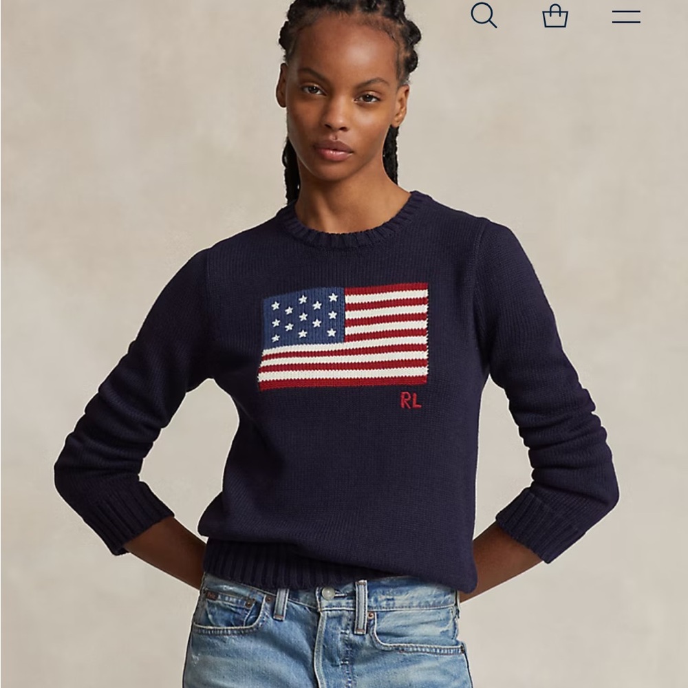 NWOT Polo Ralph Lauren The Iconic Flag Sweater